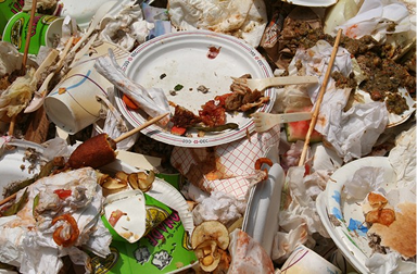 A pile of discarded food